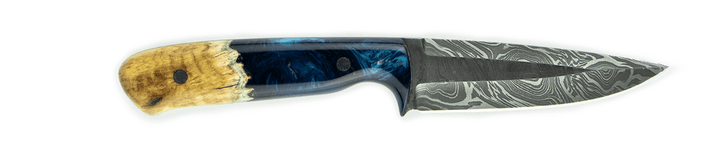 Carved Damascus Field Knife #20061
