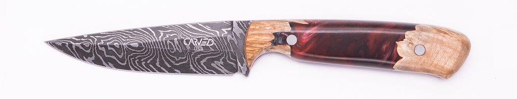 Carved Damascus Field Knife #20545