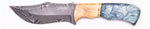 Carved Damascus Hunting Knife #10481