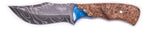 Carved Damascus Hunting Knife #10506