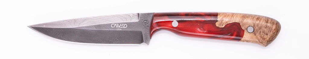 Carved Damascus Field Knife #20599