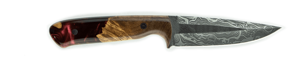 Carved Damascus Field Knife #20062