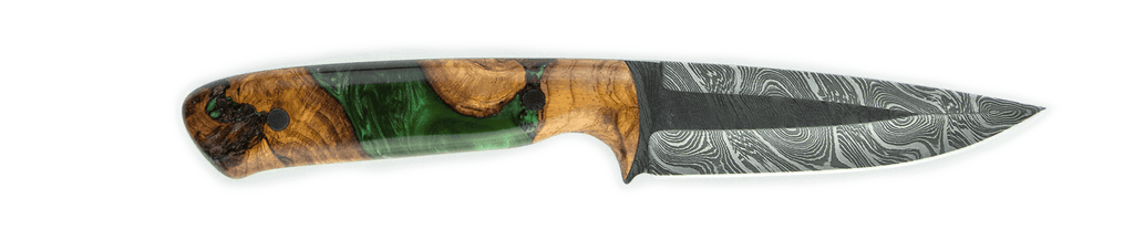 Carved Damascus Field Knife #20063