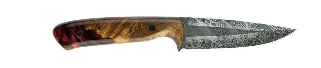 Carved Damascus Field Knife #20059