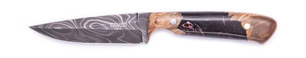Carved Damascus Field Knife #20583