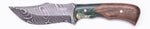 Carved Damascus Hunting Knife #10489