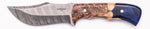 Carved Damascus Hunting Knife #10330