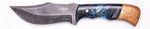 Carved Damascus Hunting Knife #10544