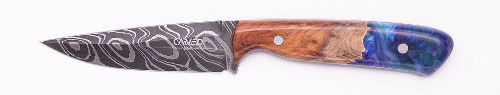 Carved Damascus Field Knife #20547
