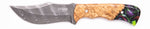 Carved Damascus Hunting Knife #10457