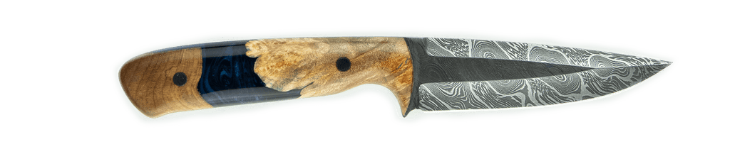 Carved Damascus Field Knife #20068