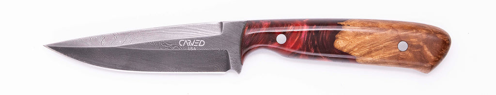 Carved Damascus Field Knife #20609