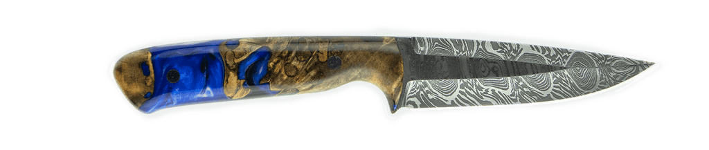 Carved Damascus Field Knife #20066