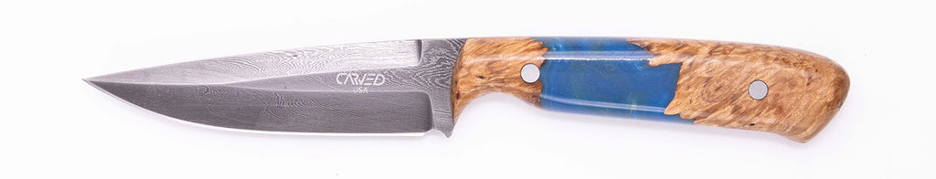 Carved Damascus Field Knife #20603