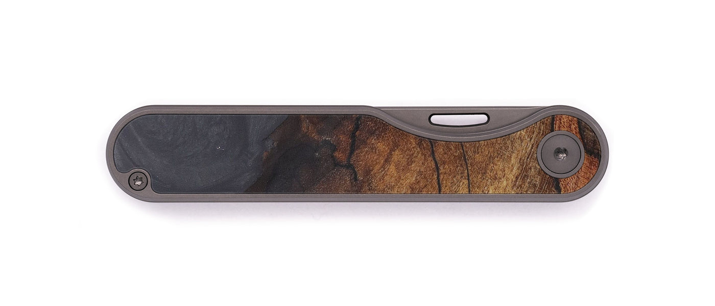 Minimalist Wood+Resin Pocket Knife - Shandie (Pure Black, 600207)