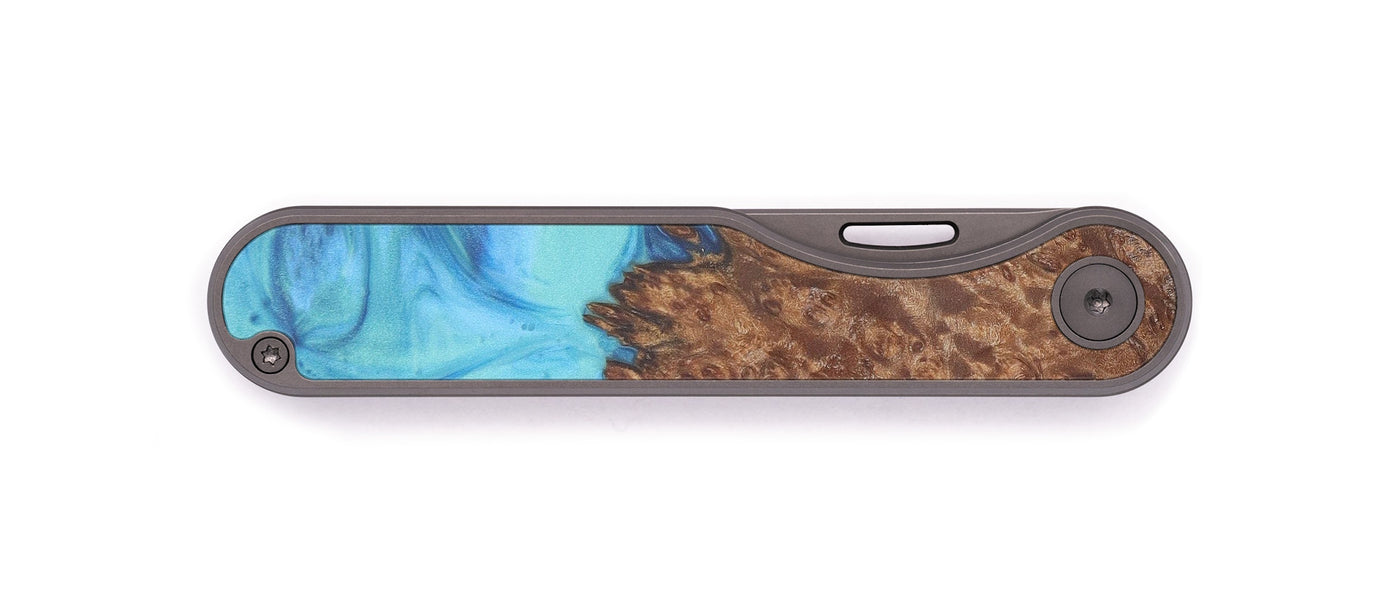 Minimalist Wood+Resin Pocket Knife - Emmi (Light Blue, 605424)