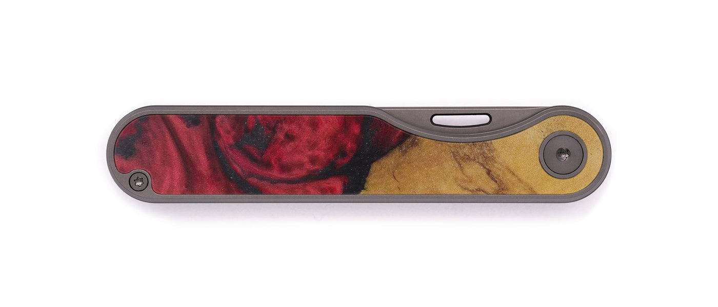 Minimalist Wood+Resin Pocket Knife - Tad (Dark Red, 614775)