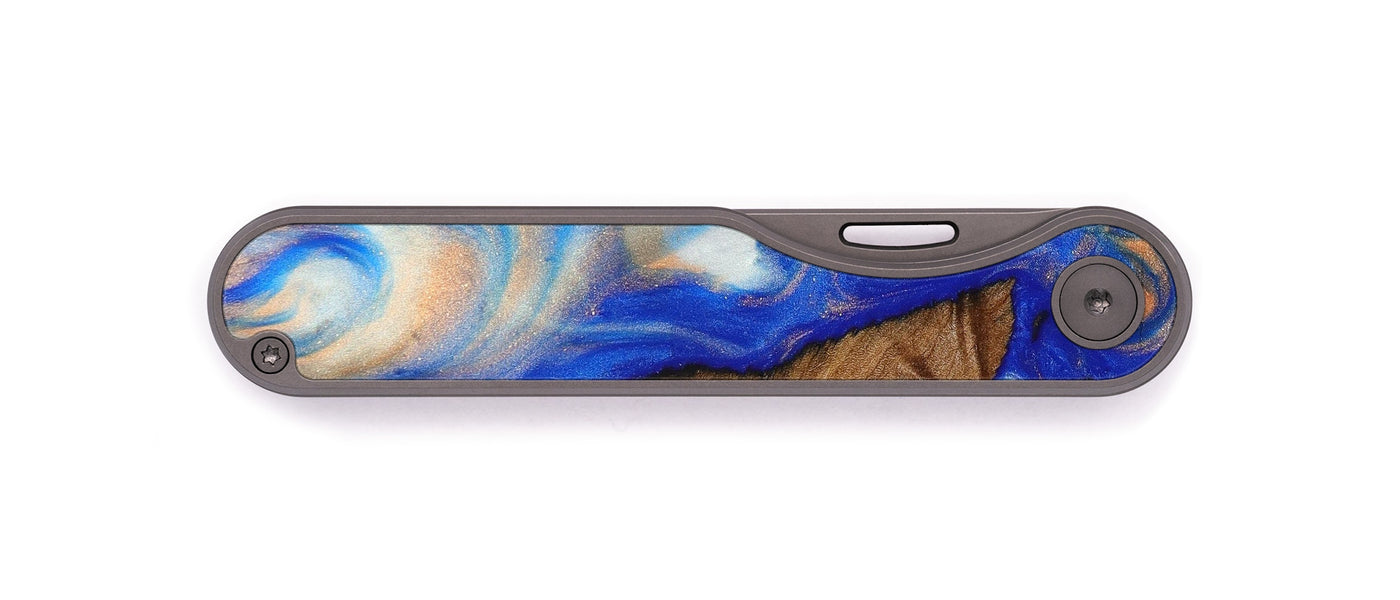 Minimalist Wood+Resin Pocket Knife - Milah (Blue, 633044)