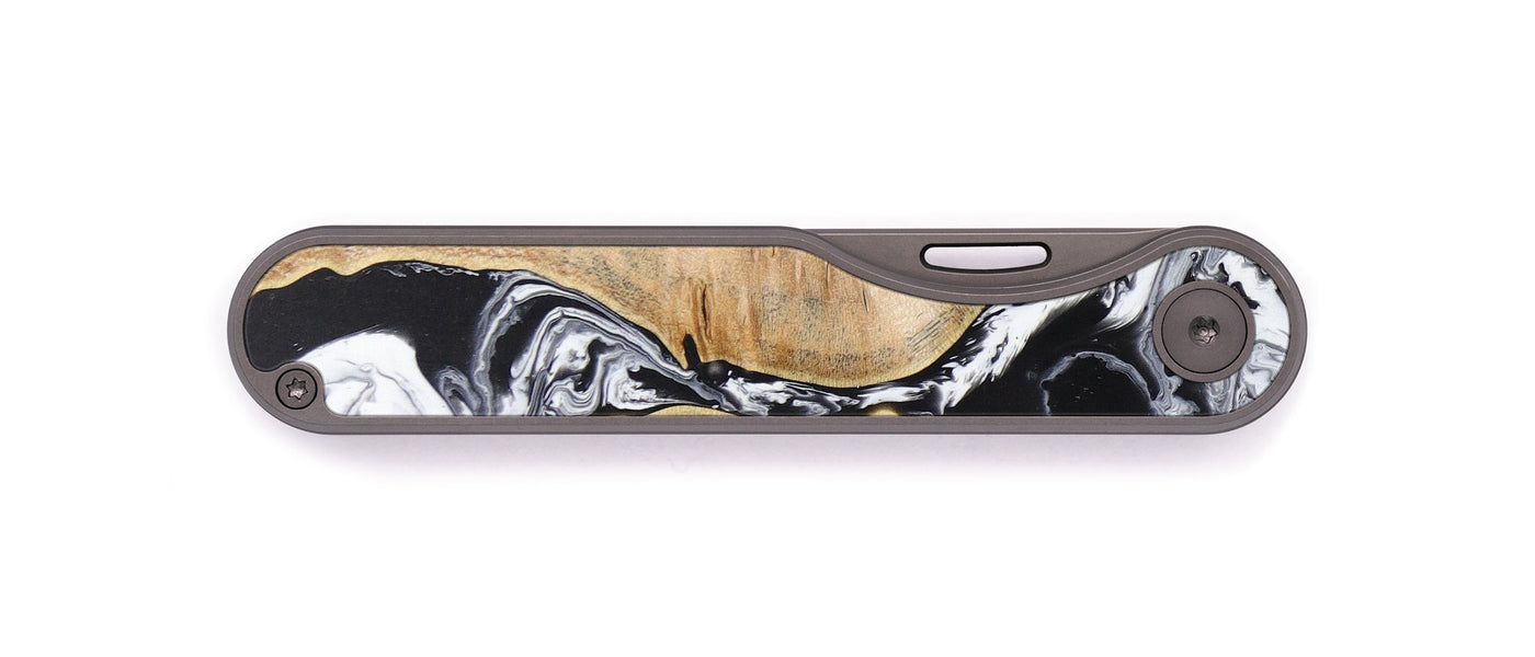 Minimalist Wood+Resin Pocket Knife - Landen (Black & White, 616333)
