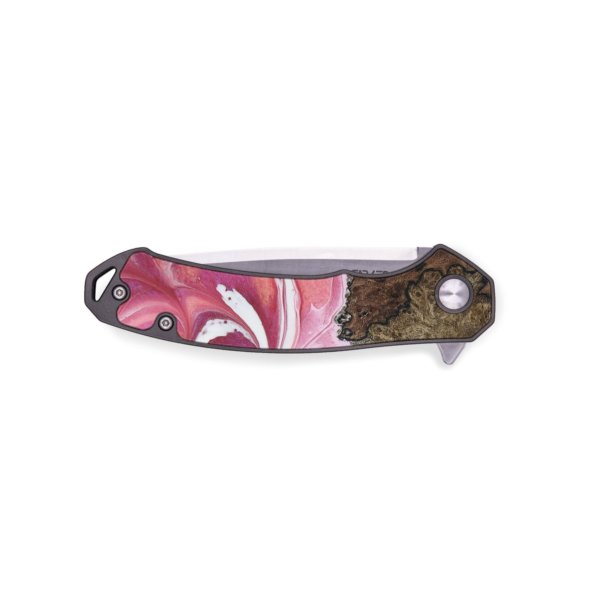 EDC Wood+Resin Pocket Knife Karissa (Pink, 429496) Carved Knives