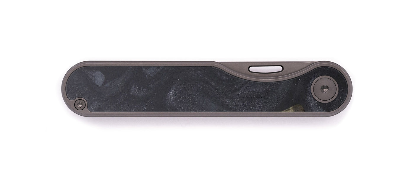 Minimalist Wood+Resin Pocket Knife - Foster (Pure Black, 601131)