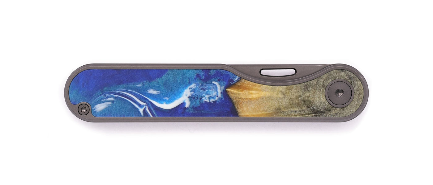Minimalist Wood+Resin Pocket Knife - Enver (Dark Blue, 599466)