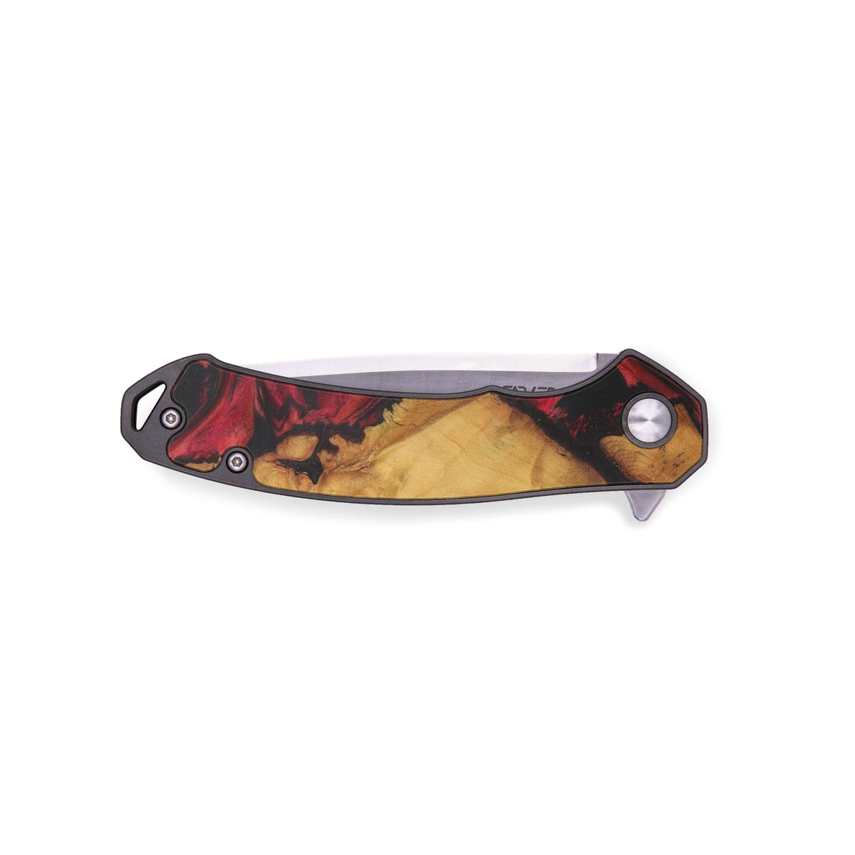 EDC Wood+Resin Pocket Knife Bernd (Dark Red, 480079) Carved Knives
