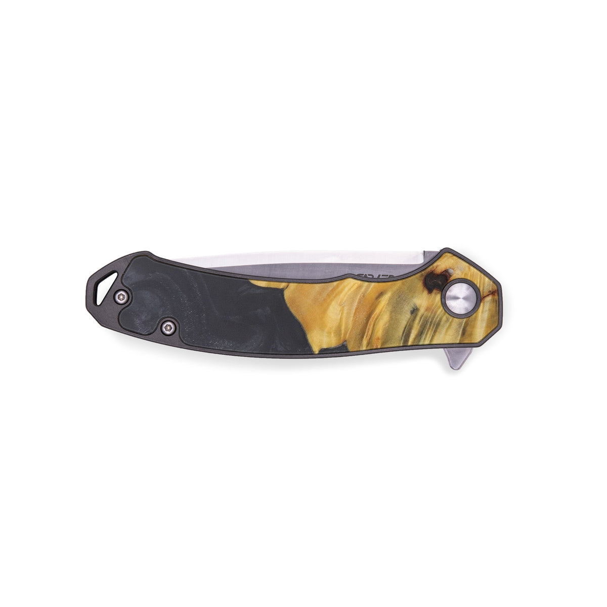 EDC Wood+Resin Pocket Knife Neville (Pure Black, 601153) Carved Knives