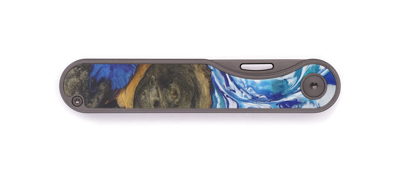 Minimalist Wood+Resin Pocket Knife - Kamlesh (Light Blue, 598474)