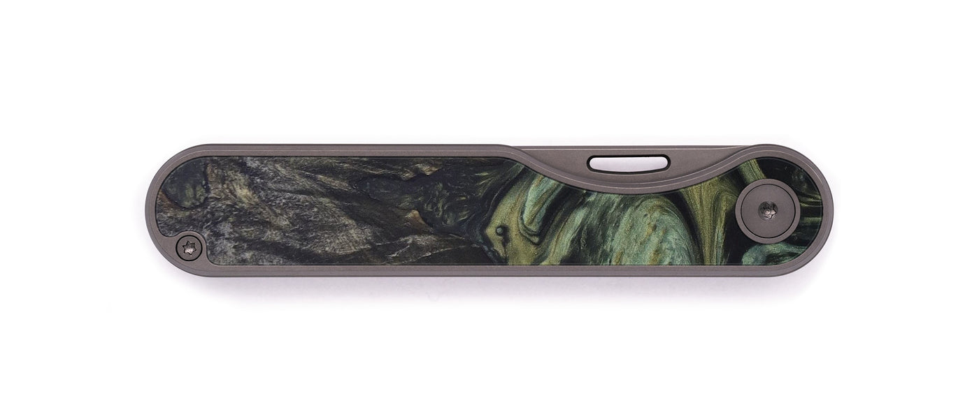 Minimalist Wood+Resin Pocket Knife - Norene (Dark Green, 576415)