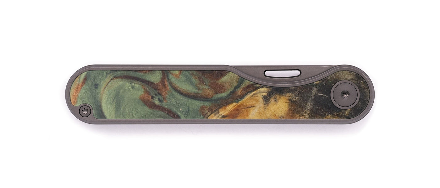 Minimalist Wood+Resin Pocket Knife - Giralda (Dark Green, 599484)