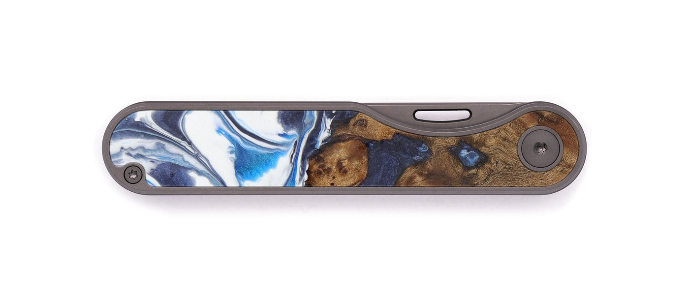 Minimalist Wood+Resin Pocket Knife - Angeline (Dark Blue, 601135)