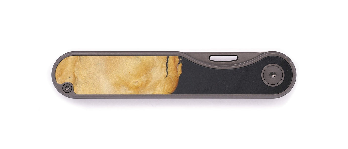 Minimalist Wood+Resin Pocket Knife - Corrina (Pure Black, 600206)