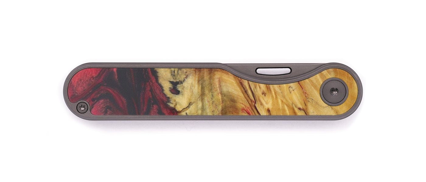 Minimalist Wood+Resin Pocket Knife - Eadie (Dark Red, 598396)