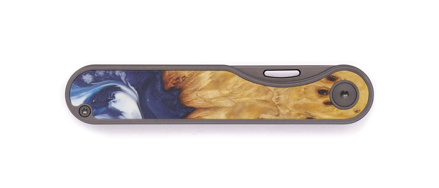 Minimalist Wood+Resin Pocket Knife - Valentina (Dark Blue, 601146)