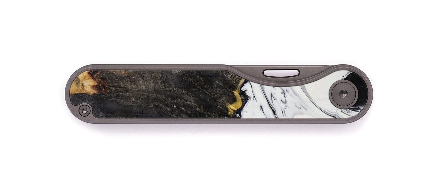 Minimalist Wood+Resin Pocket Knife - Kobe (Black & White, 614852)