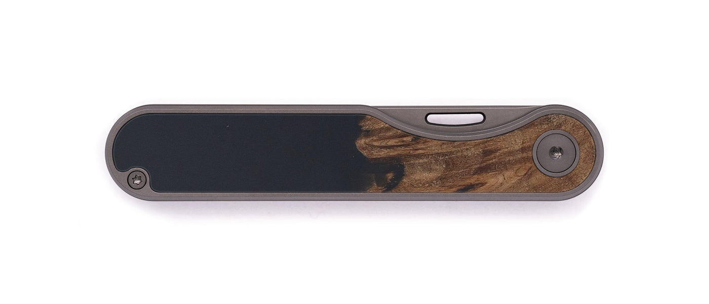Minimalist Wood+Resin Pocket Knife - Ell (Pure Black, 596725)