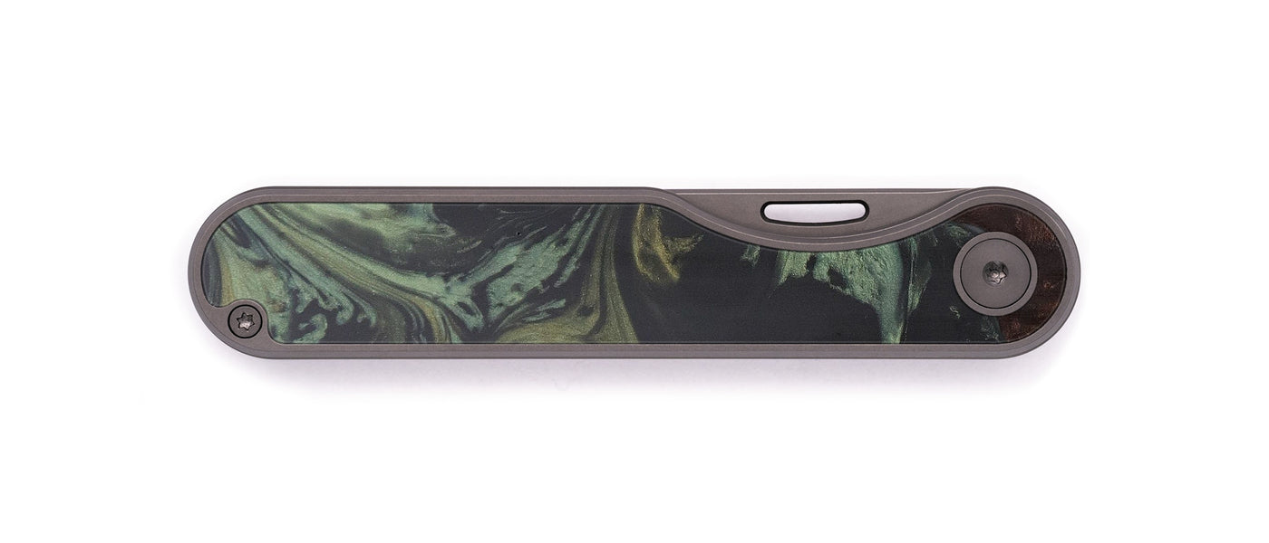 Minimalist ResinArt Pocket Knife - Roseanna (Dark Green, 601142)